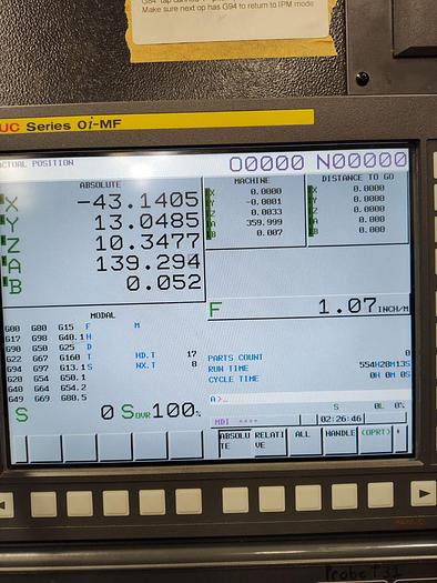 Used Samsung MCV 5000 CNC Multi-Axis CNC Vertical Machining Center