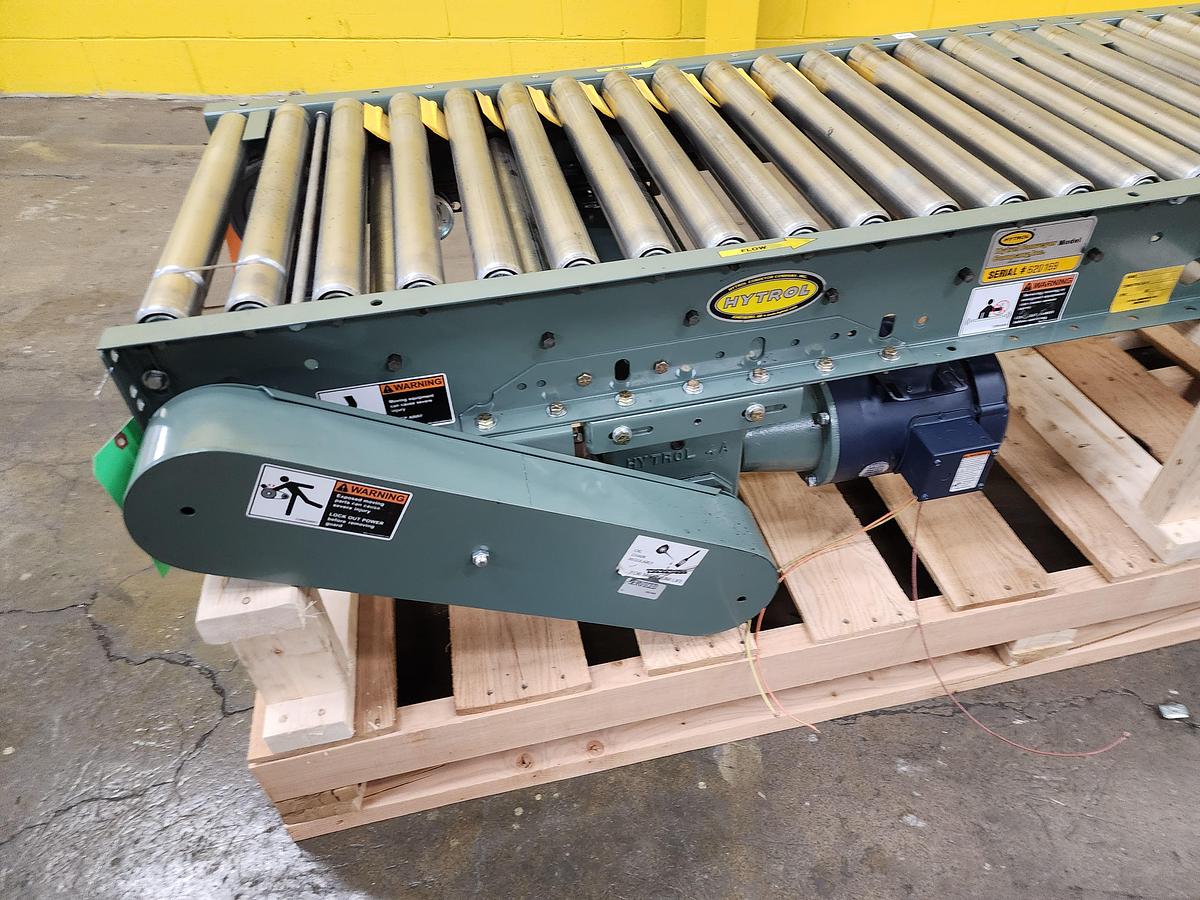 Used Hytrol 24" x 9' Live Roller V-Belt Conveyor (#186)