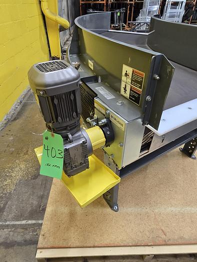 Used Transnorm 63 Degree Belted Curve Conveyor TS1500/140 V2 27" Belt, 67" IR (#403)