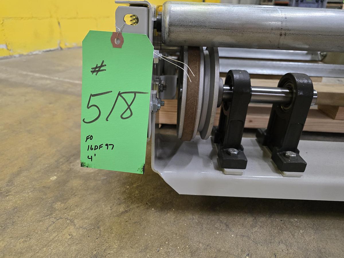 Used Hytrol 190ACC 28" x 4' Live Roller V-Belt Conveyor (#518)
