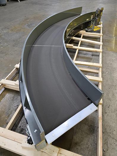 Used Transnorm 90 Degree Belted Curve Conveyor TS1500/140 V2 27" Belt, 97" IR (#391)