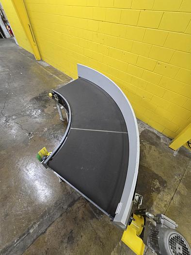 Used Transnorm 90 Degree Belted Curve Conveyor TS1500/140 V2  34" Belt, 47" IR