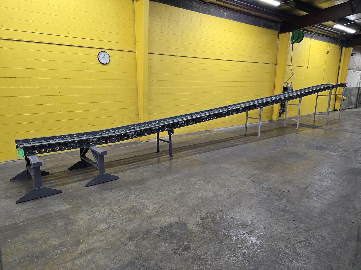 Used Intelligrated 22" x 45' MDR Belted Zero Pressure Incline Conveyor (#443)