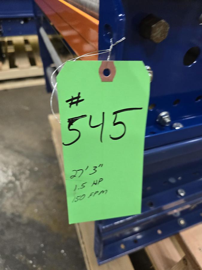 Used MHS 37.5" x 27'3" Roller Bed Conveyor (#545)