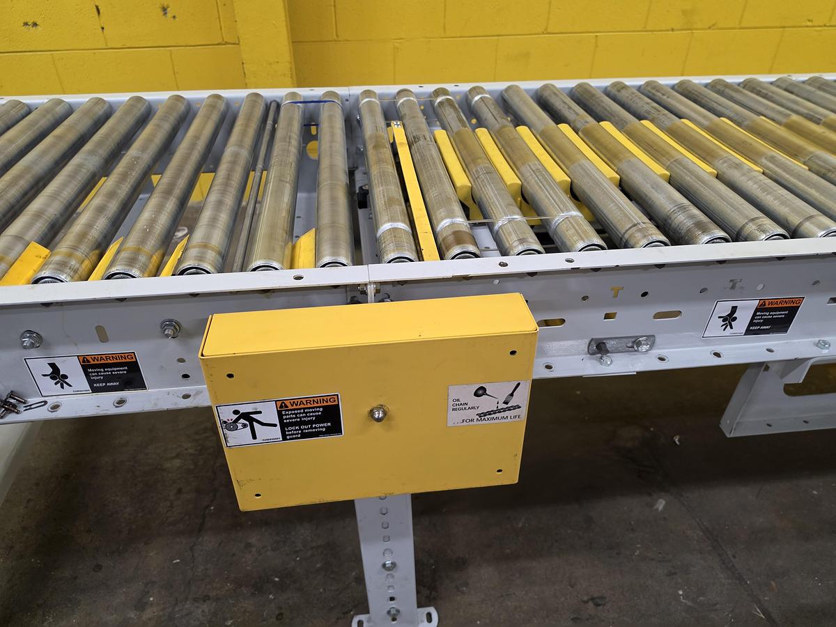 Used Hytrol 90 Degree Live Roller Curve V-Belt Conveyor 30" (#664)