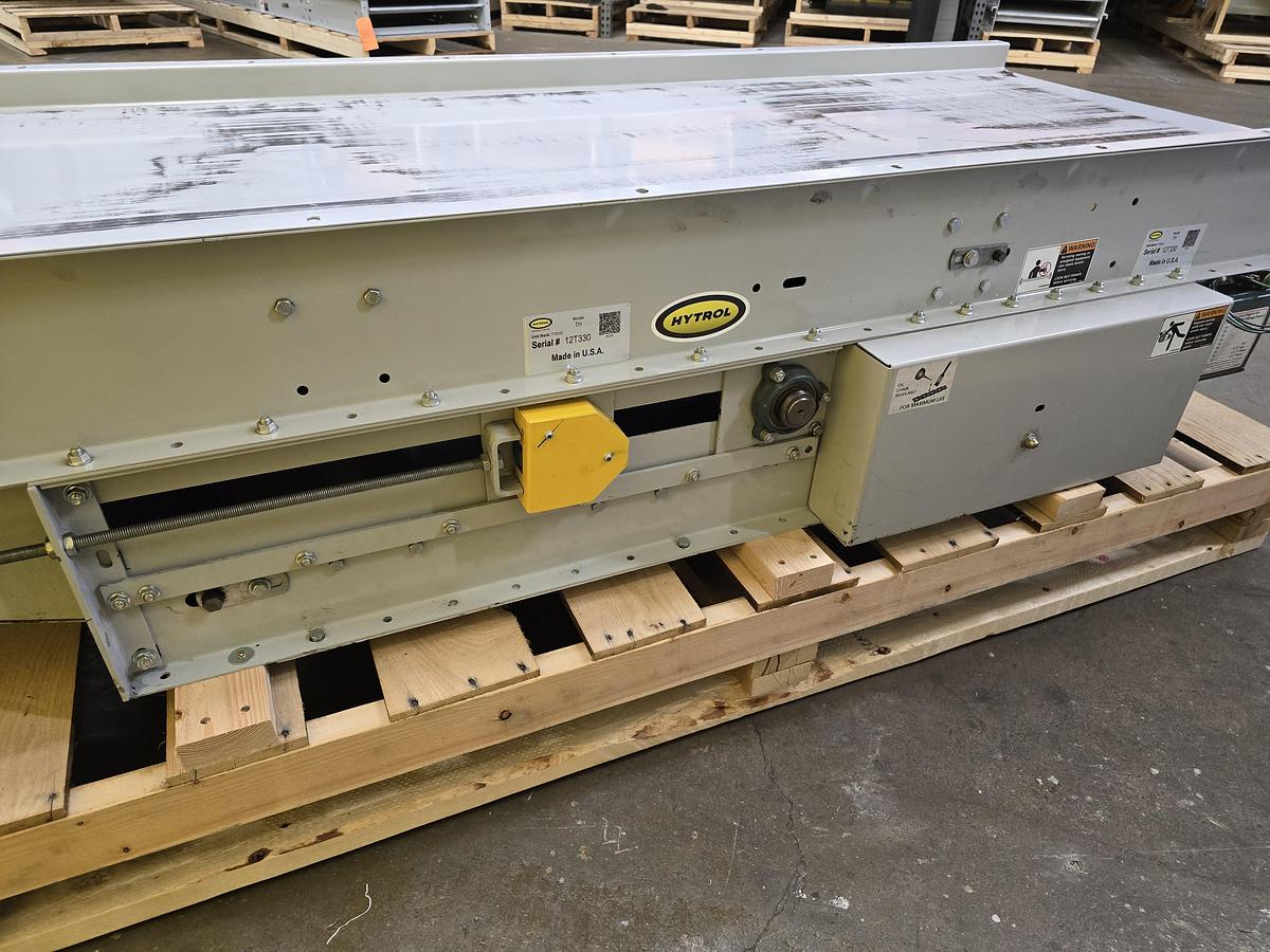 Used Hytrol TH Trash Line Belt Conveyor 34" x 114'3" w/ Elevation Change Hitch (#559)