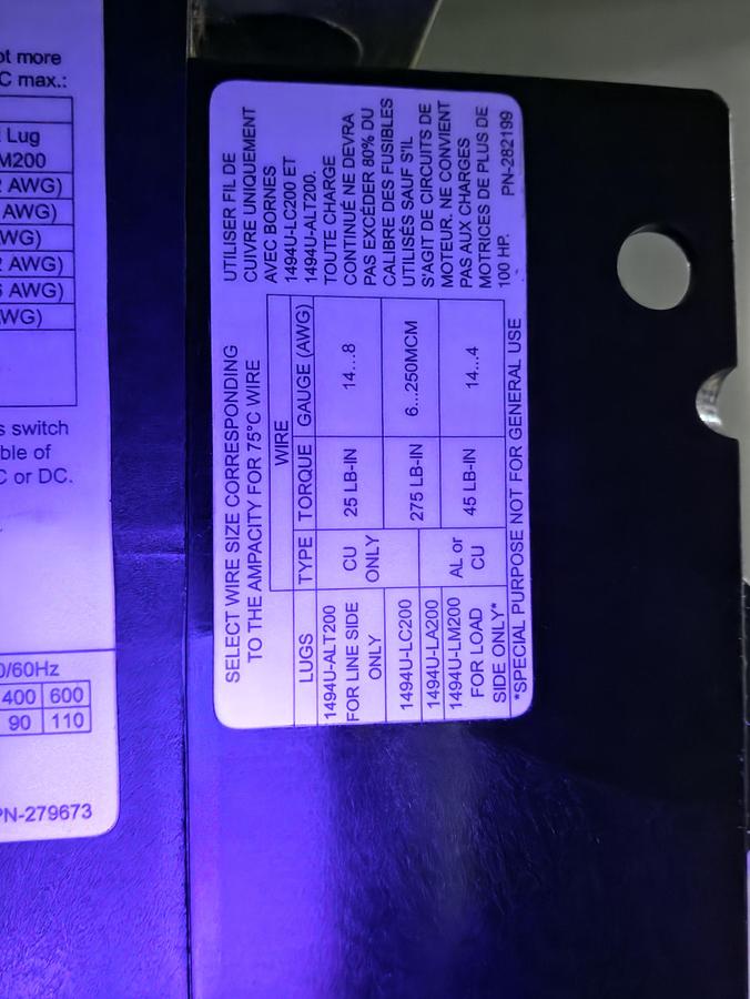 Used Hoffman Enclosures Inc. 300 AMP 2 Door Electrical Panel (#717)