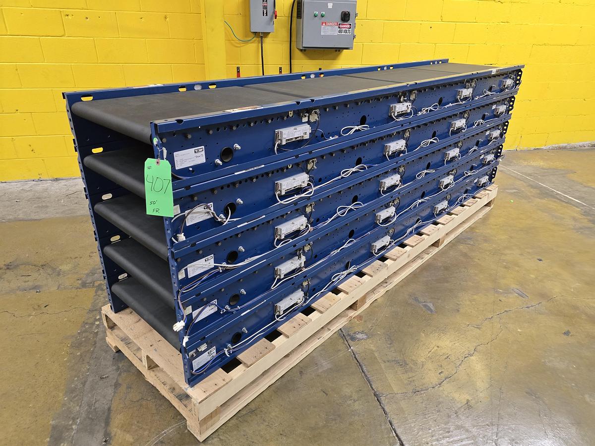 Used MHS TGW Itoh Denki 22"x50' MDR Zero Pressure Accumulation Belted Zone Conveyor (#407)