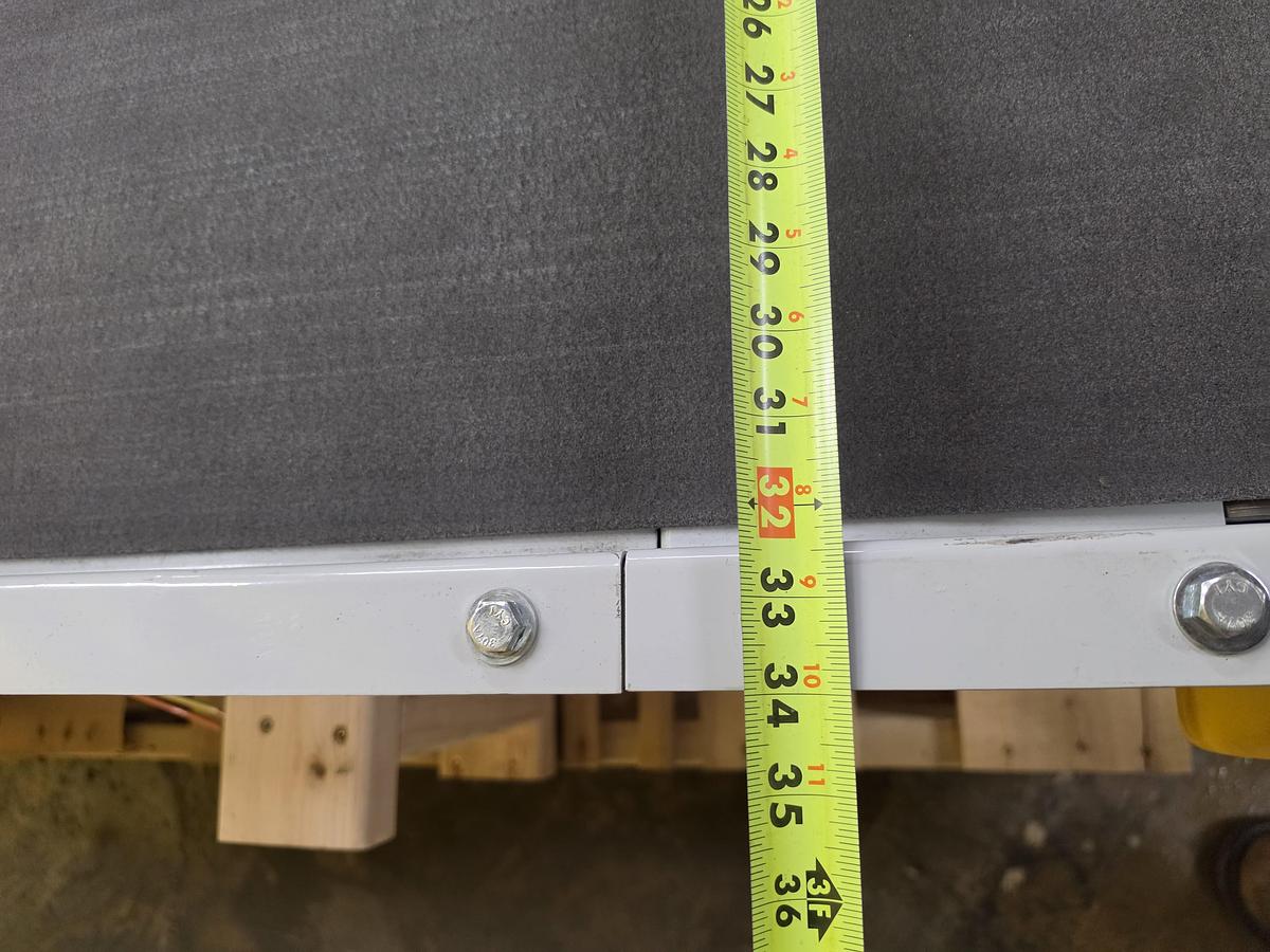 Used Hytrol TH Trash Line Belt Conveyor 34" x 114'3" w/ Elevation Change Hitch (#556)