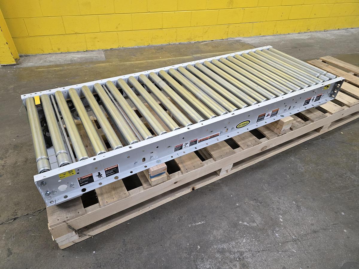 Used Hytrol 190ACC 28" x 6'6" Live Roller V-Belt Conveyor (#521)