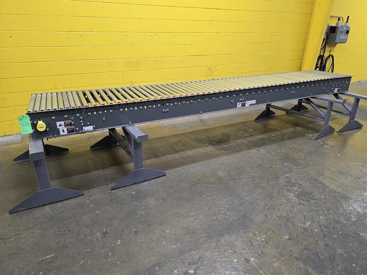 2018 Intelligrated 30.5"w x 15' Live Roller V-Belt Conveyor (529)