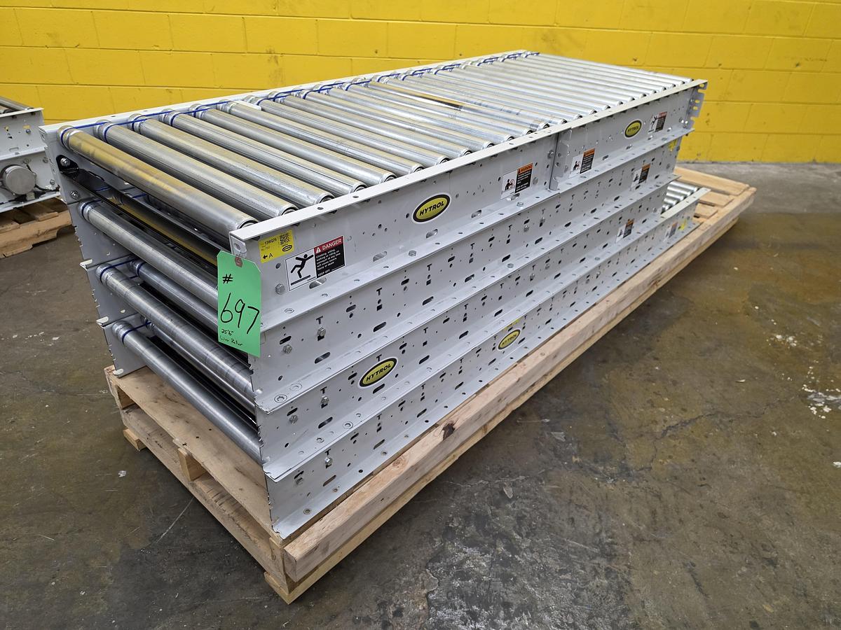 Used Hytrol 190E24 Live Roller Conveyor 30" x 25'6" (#697)
