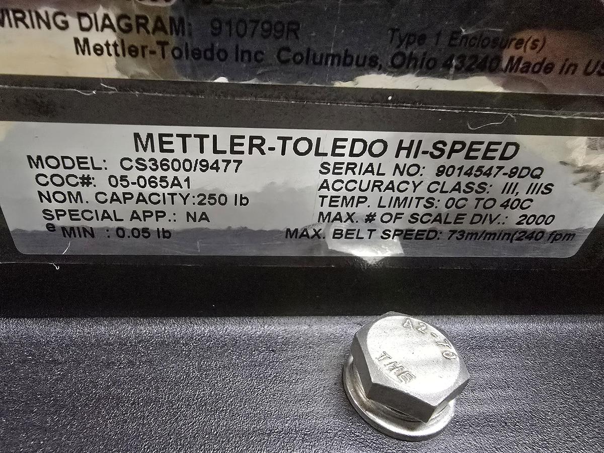 Used Mettler Toledo Checkweigher HC-FL 2 Piece 132# Max Conveyor Scale (#94)