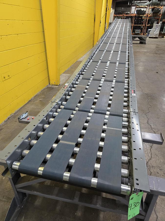 Used Intelligrated 28"bf x 35' MDR Belted Zero Pressure Incline Conveyor (#430)