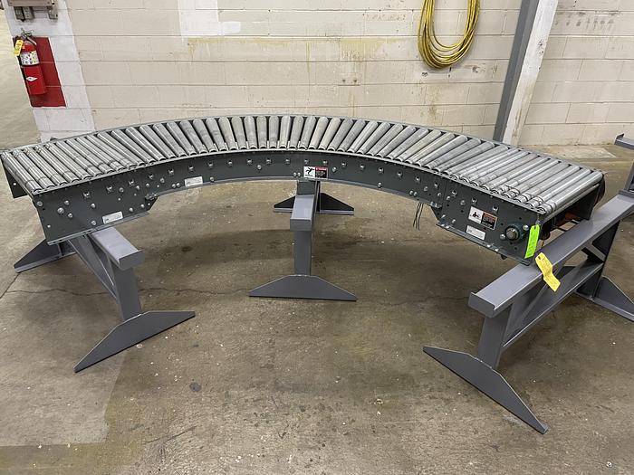 Used Intelligrated 24.5" x 90 Degree Curve Roller V Belt Conveyor (#69) (6 Avail)