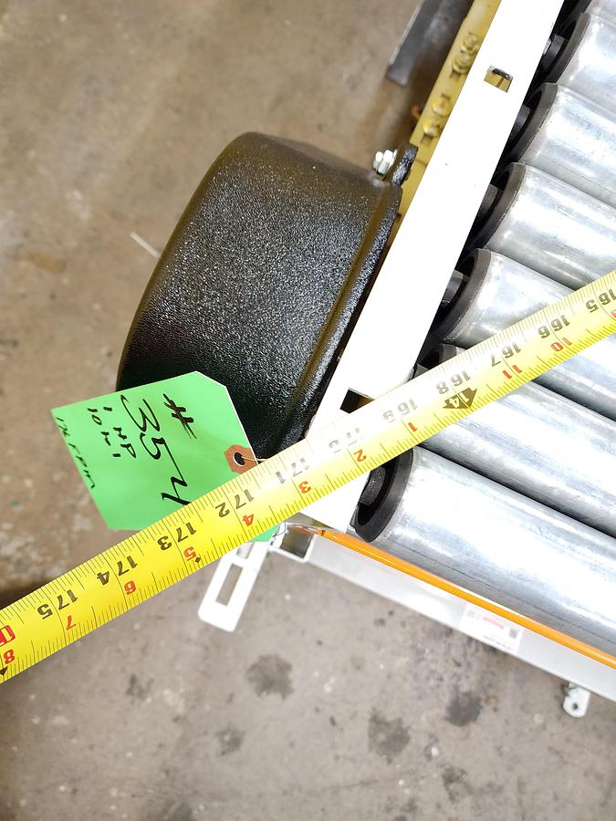 Used Intelligrated 30.5" Left Hand 30 Degree Spur 60 Degree Curve Live Roller Spur V-Belt (#354)