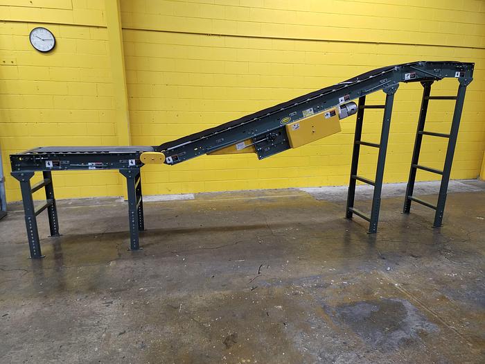 Used Hytrol RBI Roller Bed Incline Decline Belt Conveyor 24" x 16'6" (#137)