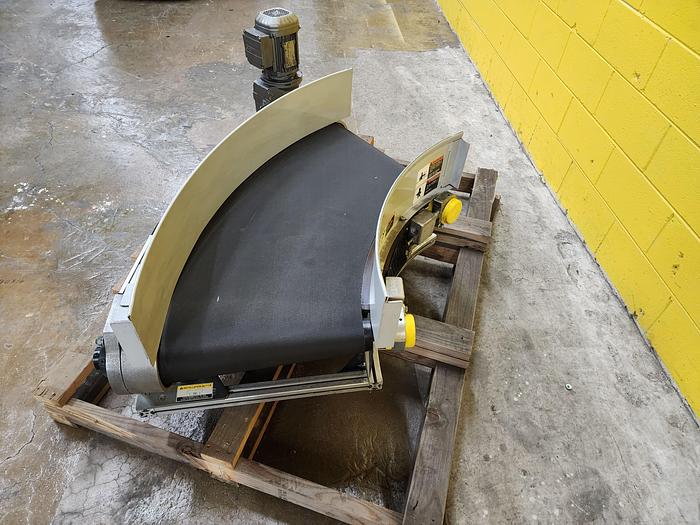Used Transnorm 60 Degree Belted Curve Conveyor TS1500/140  18" Belt, 27" IR (#330)