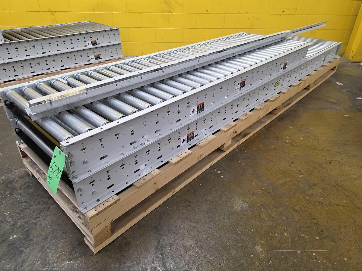 Used Hytrol 190E24EZ E24 Zero Pressure Roller Conveyor 30" x 20' (#678)