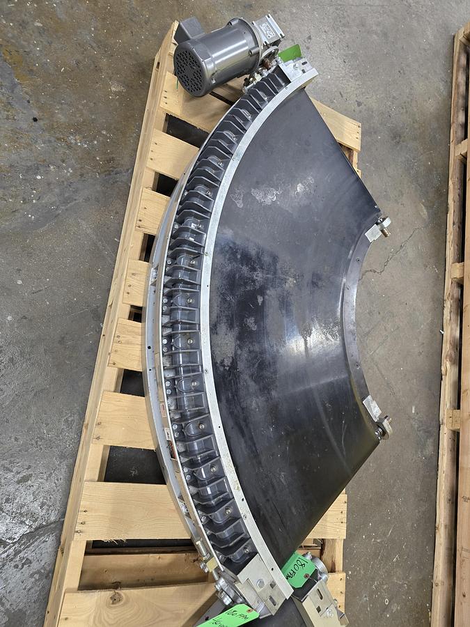 Used Transnorm 90 Degree Belted Curve Conveyor TS1500/100 20" Belt, 24" IR (#629)