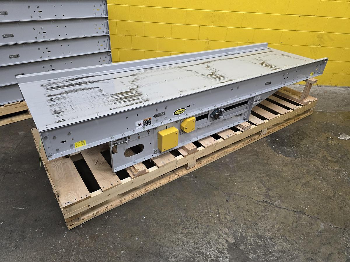 Used Hytrol TH Trash Line Belt Conveyor 34" x 114'3" w/ Elevation Change Hitch (#559)