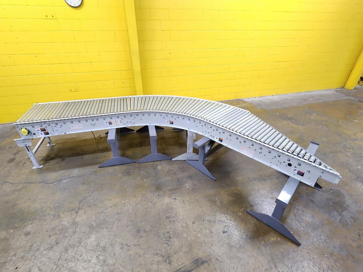 Used Intelligrated 30.5" Left Hand 30 Degree Spur 60 Degree Curve Live Roller Spur V-Belt (#354)