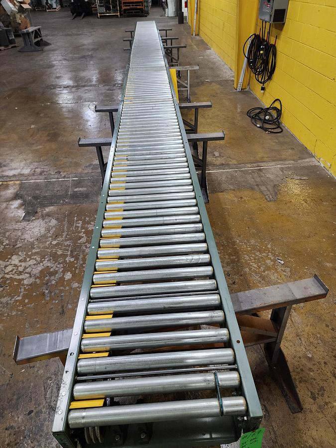 Used Hytrol 24" x 24' Live Roller V-Belt Conveyor (#169)