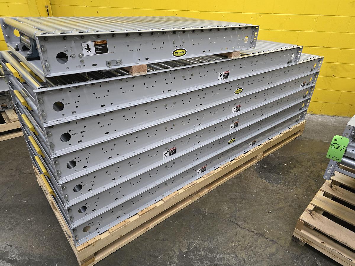 Used Hytrol ABLR Live Roller Conveyor 42" x 123' (#587)