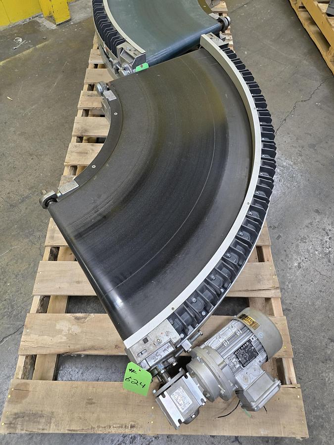 Used Transnorm 90 Degree Belted Curve Conveyor TS1500/140 V2 27" Belt, 36" IR (#396)
