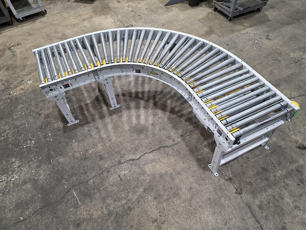Used Hytrol 90 Degree Live Roller Curve V-Belt Conveyor 30" (#659)