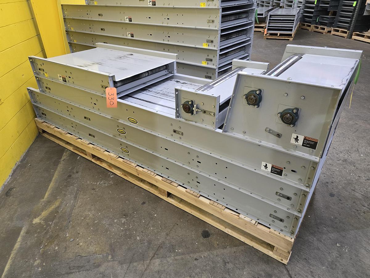 Used Hytrol TH Trash Line Belt Conveyor 34" x 114'3" w/ Elevation Change Hitch (#559)