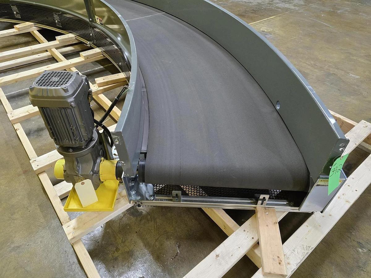 Used Transnorm 90 Degree Belted Curve Conveyor TS1500/140 V2 27" Belt, 84.8" IR(#405)