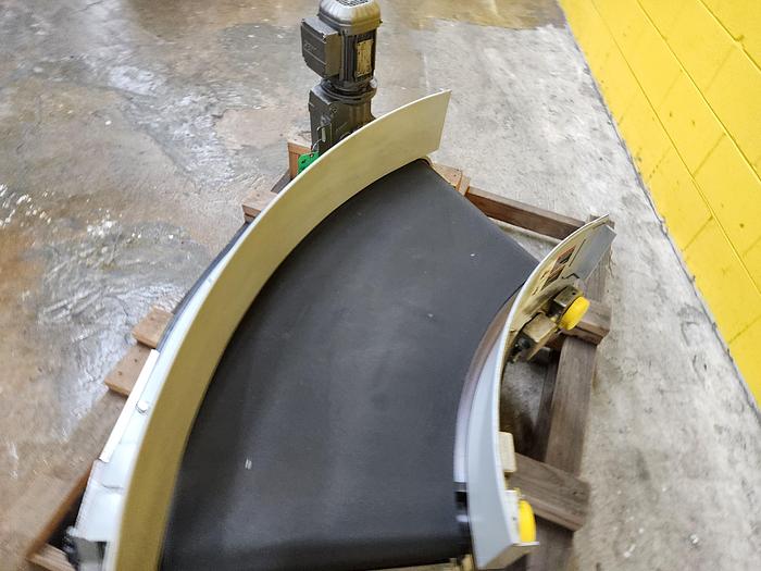 Used Transnorm 60 Degree Belted Curve Conveyor TS1500/140  18" Belt, 27" IR (#330)