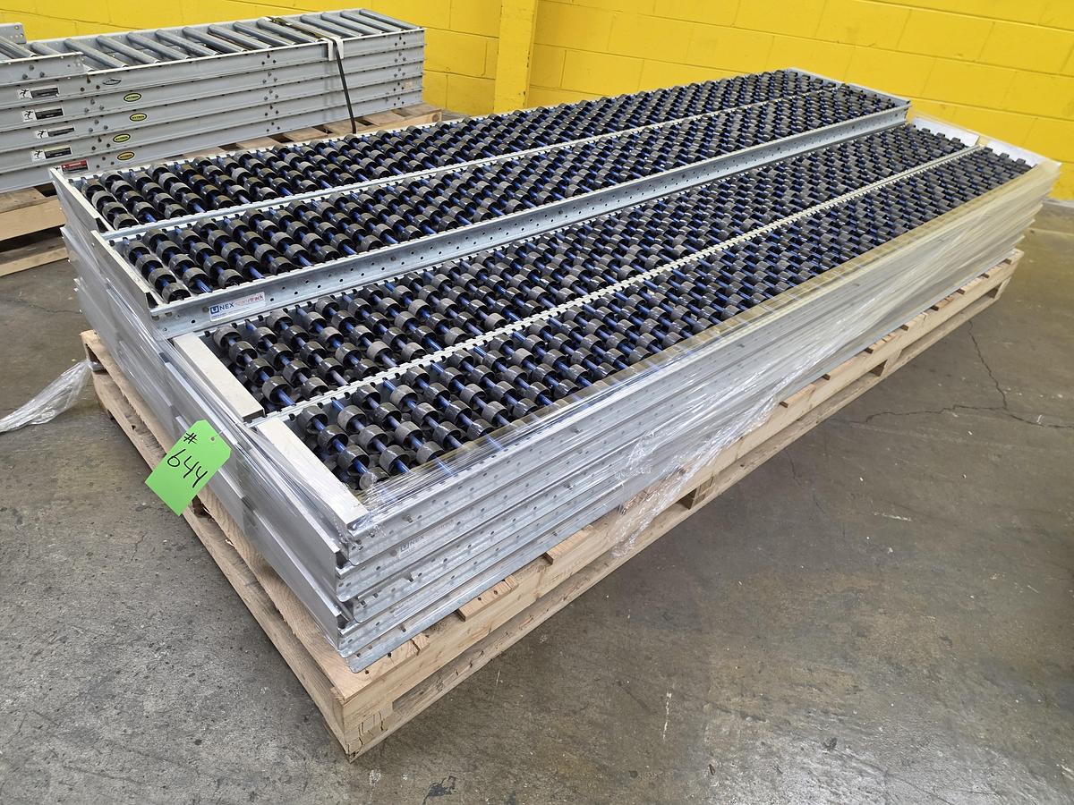 Used UNEX Span Track Wheel Bed Conveyor 11.25" x 9'10" (#644)