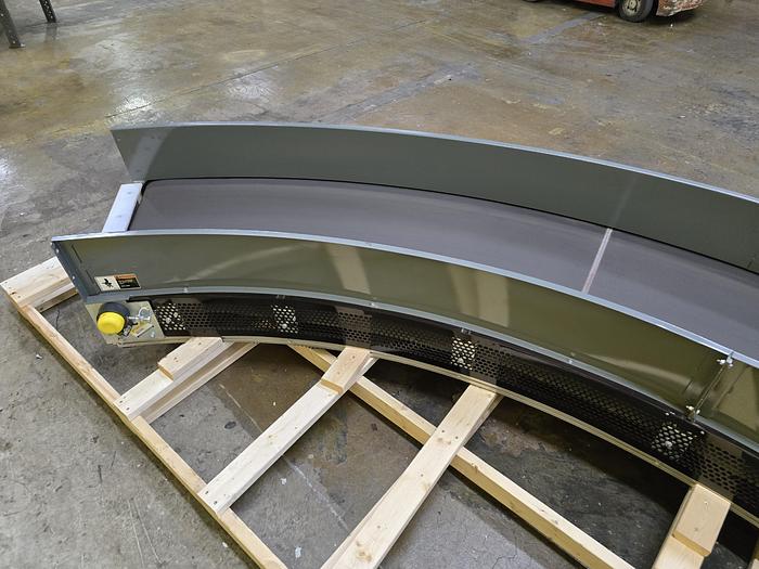 Used Transnorm 90 Degree Belted Curve Conveyor TS1500/140 V2 27" Belt, 97" IR (#391)