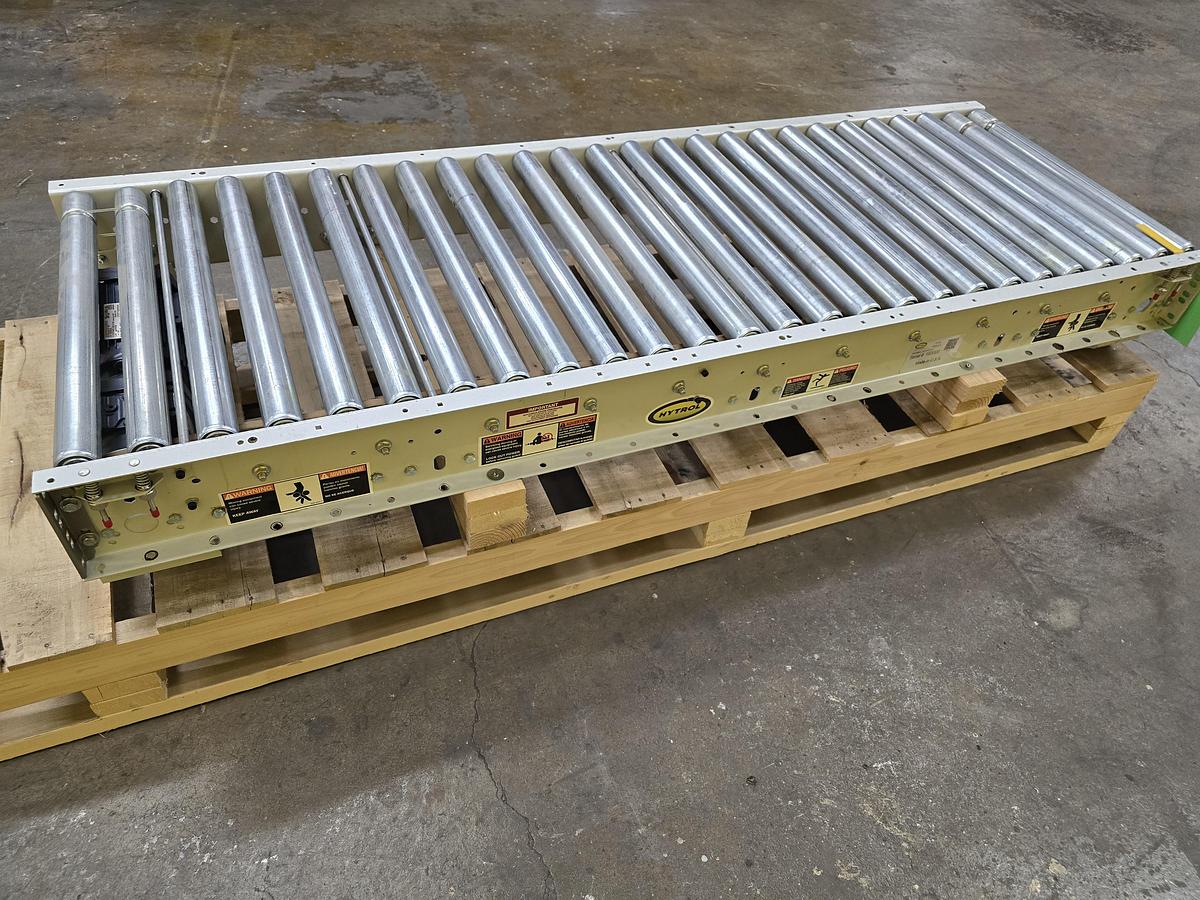 Used Hytrol 190ACC 28" x 6'6" Live Roller V-Belt Conveyor (#521)