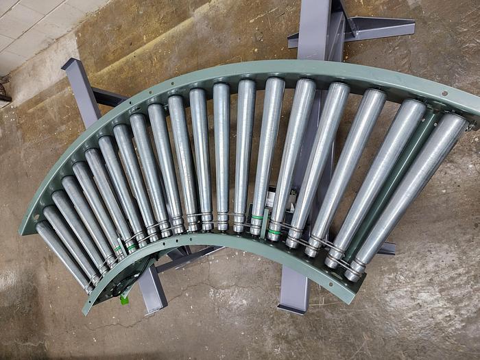 Used Hytrol 190E24 24 volt Live Roller Conveyor 90 Degree Curve 24" (#51)