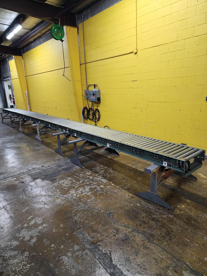 Used Hytrol 24" x 24' Live Roller V-Belt Conveyor (#169)