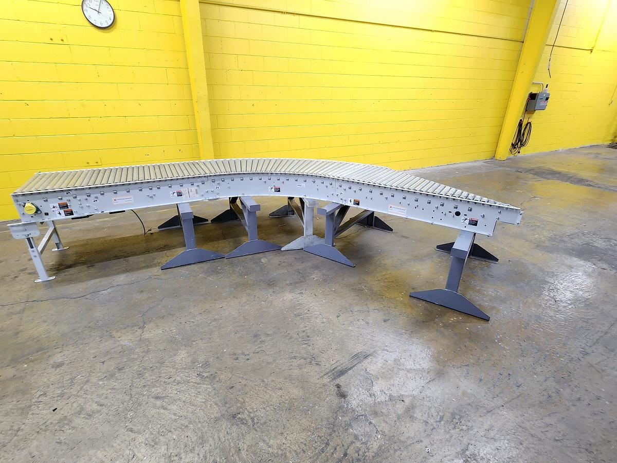 Used Intelligrated 30.5" Left Hand 30 Degree Spur 60 Degree Curve Live Roller Spur V-Belt (#354)