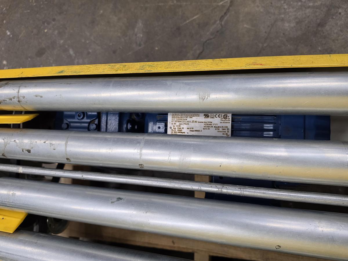 Used Intelligrated 28"b.f.  Hand 30 Degree Live Roller Spur 60 Degree Curve V-Belt (#14A)