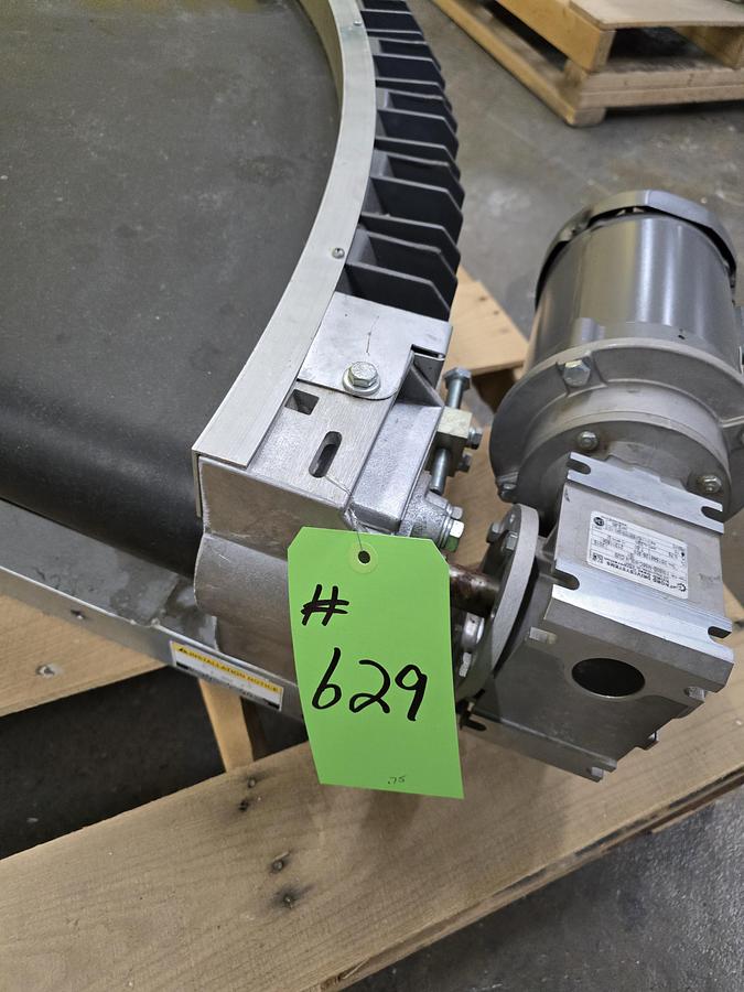Used Transnorm 90 Degree Belted Curve Conveyor TS1500/100 20" Belt, 24" IR (#629)