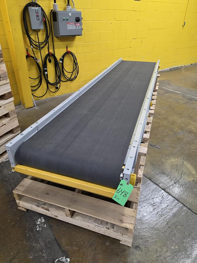 Used Hytrol TH Trash Line Belt Conveyor 34" x 114'3" w/ Elevation Change Hitch (#556)