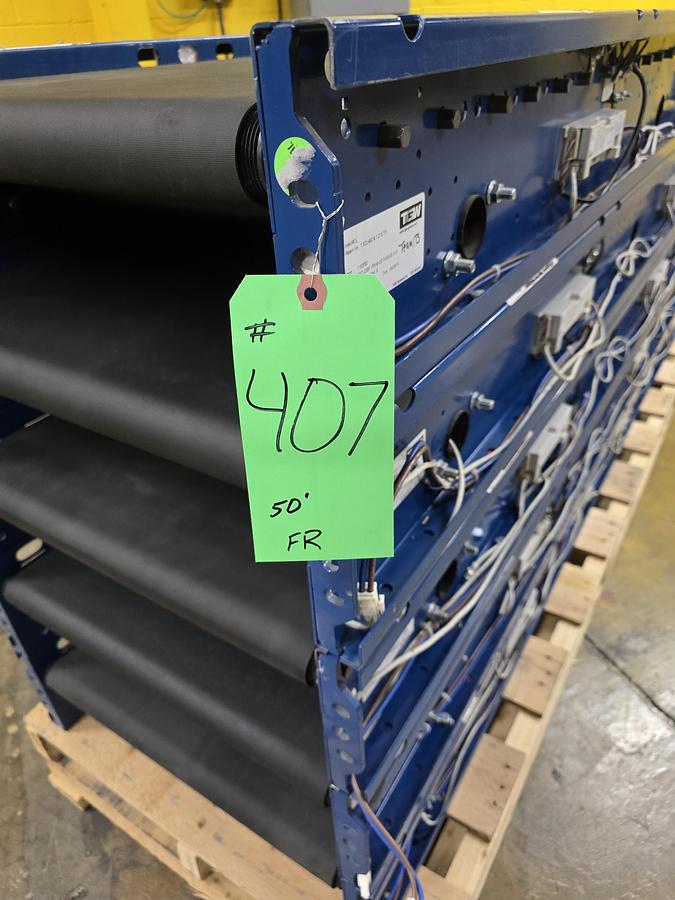 Used MHS TGW Itoh Denki 22"x50' MDR Zero Pressure Accumulation Belted Zone Conveyor (#407)