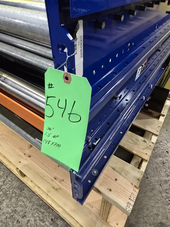 Used MHS 37.5" x 36' Roller Bed Conveyor (#546)