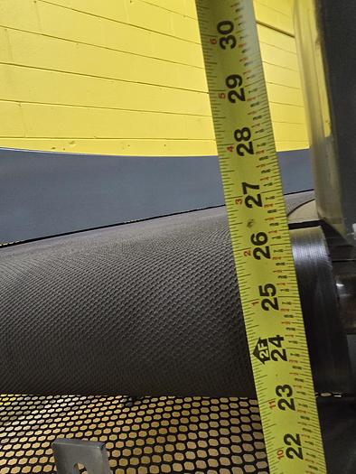 Used Transnorm 63 Degree Belted Curve Conveyor TS1500/140 V2 27" Belt, 67" IR (#402)