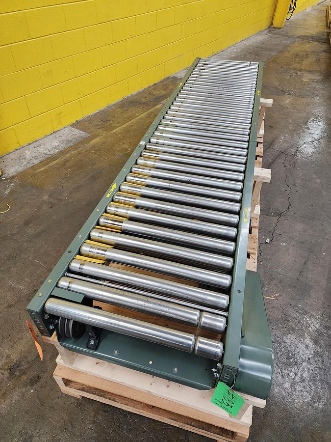 Used Hytrol 24" x 9' Live Roller V-Belt Conveyor (#186)