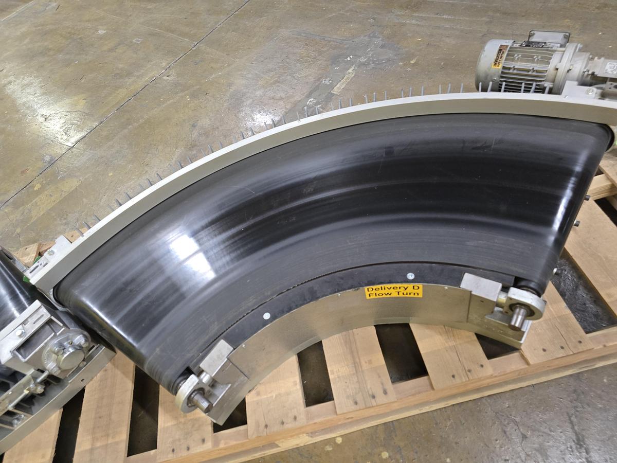 Used Transnorm 90 Degree Belted Curve Conveyor TS1500/100 24" Belt, 24" IR (#626)