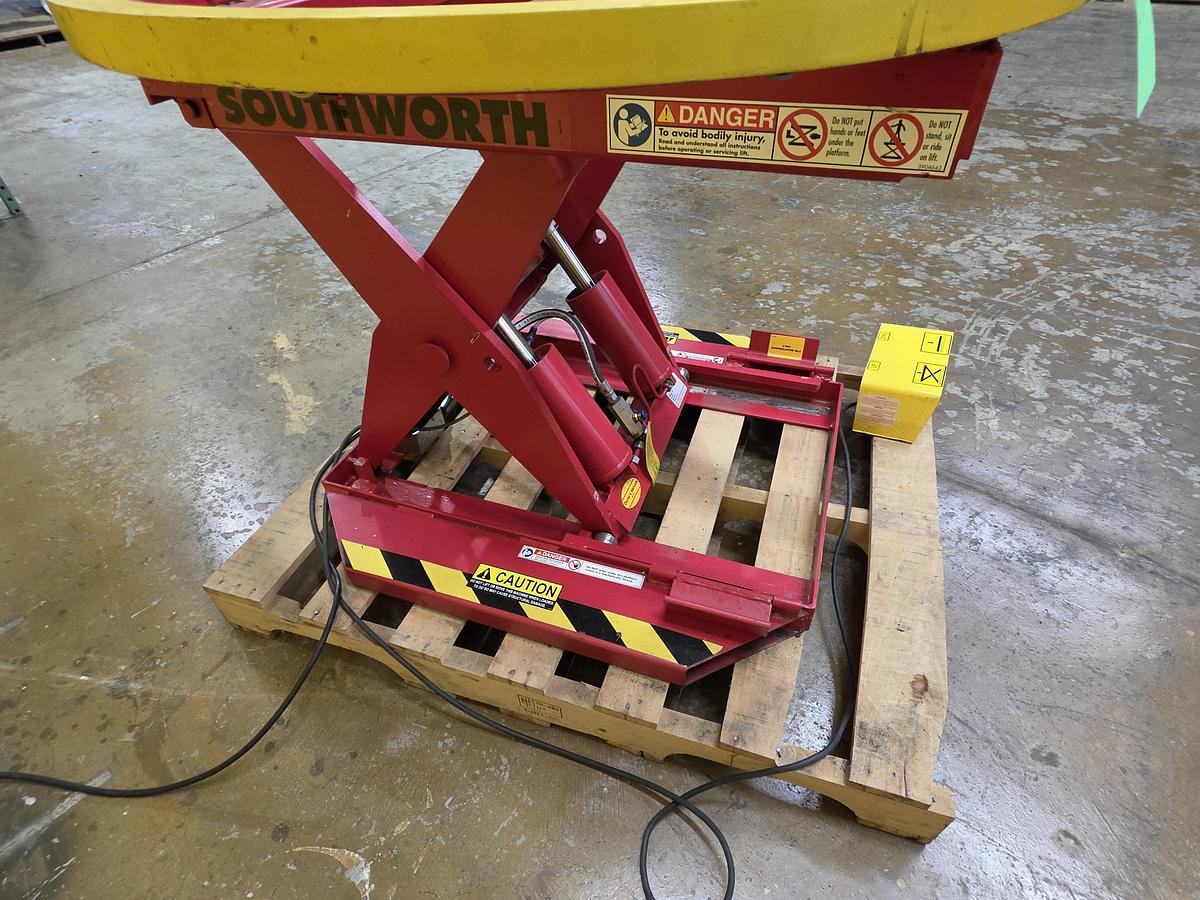Used Southworth PalletPal Electric Scissor Lift Table Turntable (#687)