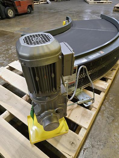 Used Transnorm 90 Degree Belted Curve Conveyor TS1500/140 V2 27" Belt, 36" IR (#395)
