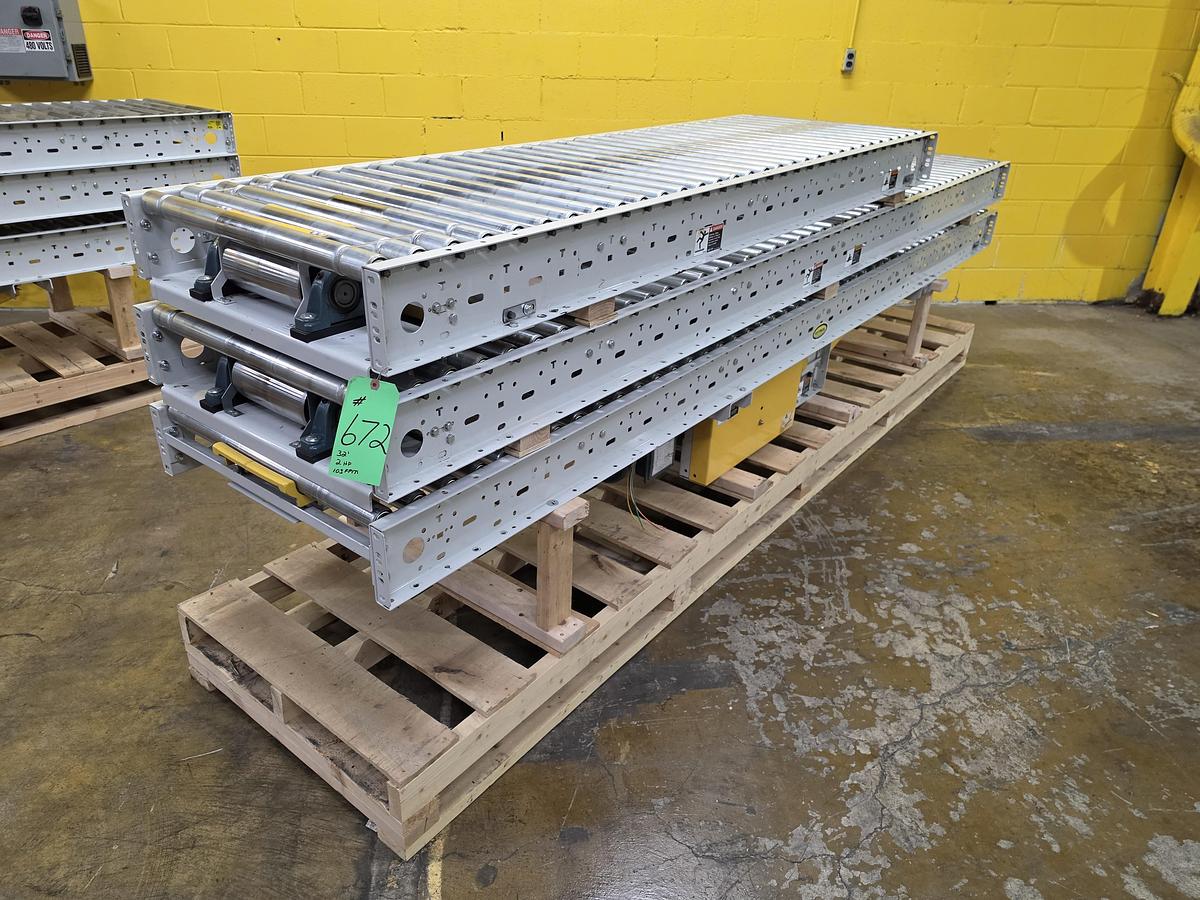 Used Hytrol ABLR Live Roller Conveyor 30" x 32' (#672)
